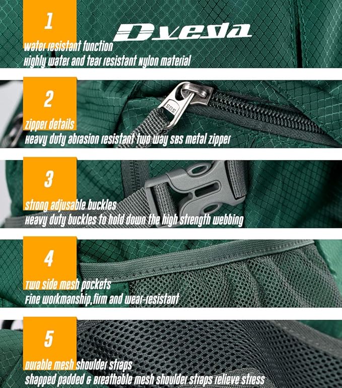 35L Lightweight Packable Backpack Waterproof Durable Hiking Travel Backpack Daypack