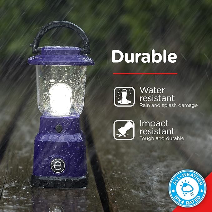Enbrighten LED Mini Camping Lantern, Battery Powered, 200 Lumens, 40 Hour Runtime, 3 Modes, Night Light for Kids, Ideal for Hiking, Outdoors, Emergency, Snow, Hurricane and Storm