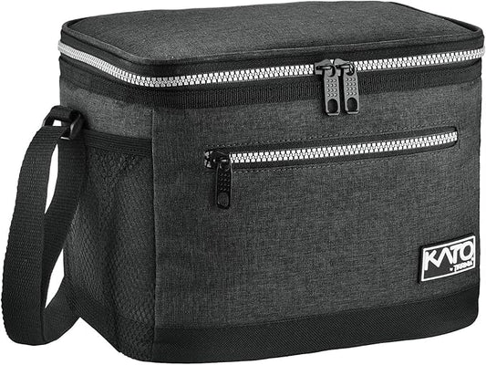 Tirrinia Insulated Lunch Box for Men/Women, Leakproof Thermal Lunch Bag for Office Picnic Work Beach Camping, Reusable Lunch Cooler Tote for Adult, Black