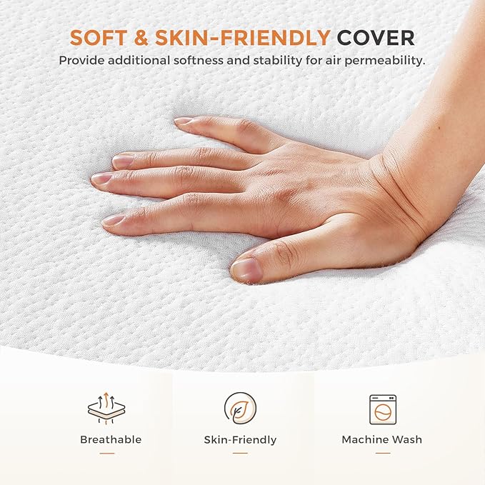 Sweetnight Tri Folding Mattress - 4-inch Foldable Mattress with a Collapsible and Washable Cover | Medium-Firm with Non-Slip Design | Suitable for RV Travel, Camping, Guest （Queen）