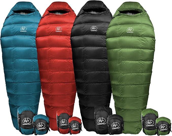 Summit Sleeping Bag 800+ Fill Power Starting Under 2lbs Ultralight Backpacking Mummy Down Sleeping Bag for Lightweight Hiking & Camping