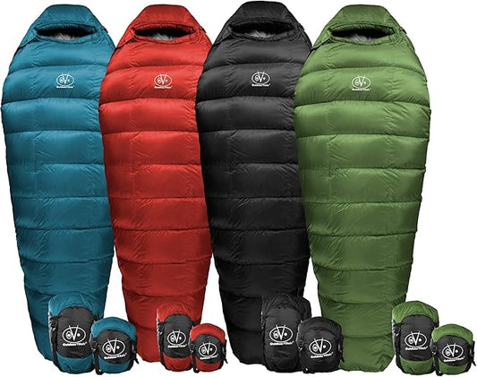 Summit Sleeping Bag 800+ Fill Power Starting Under 2lbs Ultralight Backpacking Mummy Down Sleeping Bag for Lightweight Hiking & Camping