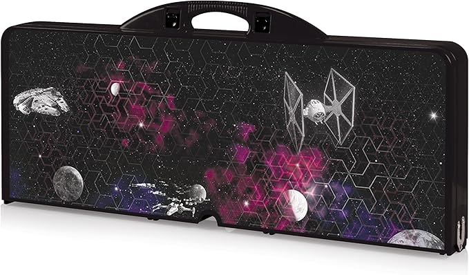 ONIVA - a Picnic Time brand - Star Wars Death Star Folding Picnic Table - Camping Table - Outdoor Table with Umbrella Hole, (Black)