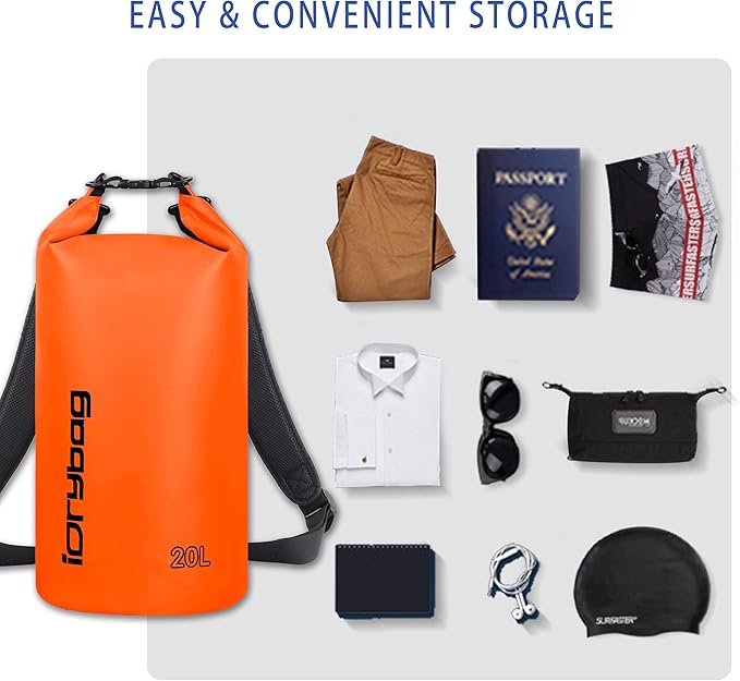 IDRYBAG Dry Bags for Kayaking Waterproof 2L/5L/10L/15L/20L, Small Dry Bag Waterproof Floating, Dry Sack Waterproof Bag for Paddleboarding Travel