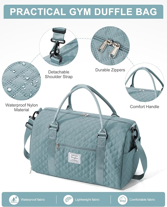 Gym Bag Womens,Travel Duffel Carry on Bag Sport Tote Bag Weekend Overnight Bag