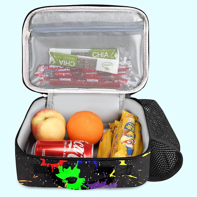 RLGPBON Kids Lunch Bag,Insulated Lunch Box for Girls Boys,Game Lunch Bag Toddler Teen,School Daycare Cute Travel bags