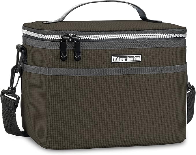 Tirrinia Insulated Lunch Box for Women Men, Leakproof Reusable Lunch Bag Containers for Adult,Working,Office,Lunch Soft Cooler Bag Tote for Picnic Hiking Beach,Black Checkered