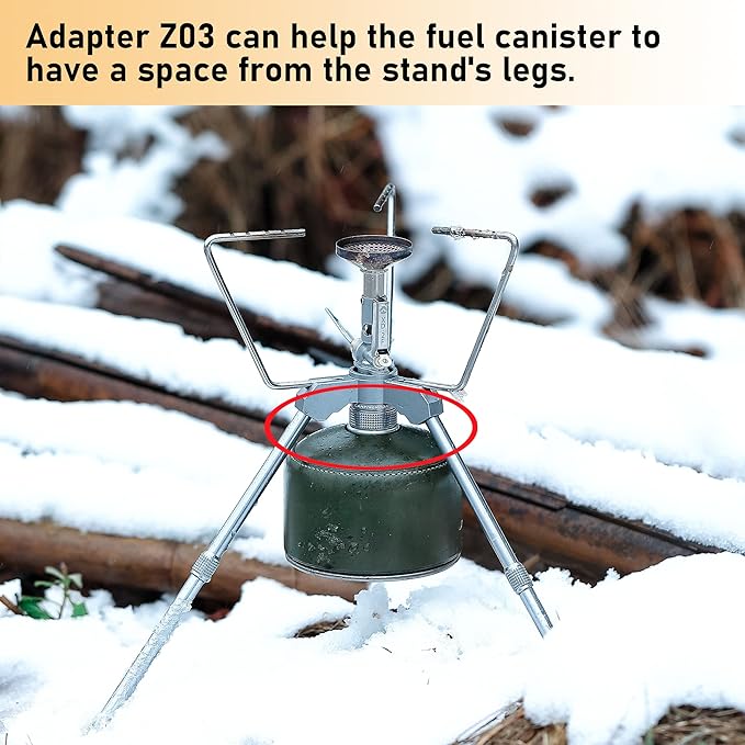 CAMPINGMOON Smart Backpacking Stove Stand with Upper Support Trivet Z01 (High stand with spacer adapter Z01+Z03)