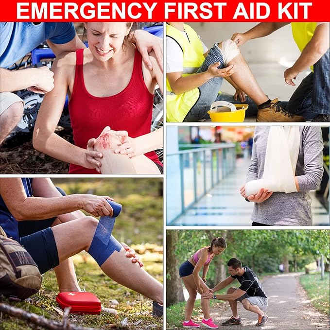 Car-Home Survival First-Aid Kit Emergency-Kit - Green 273Piece Equipment Travel Supplies First Aid Set Home Essentials Camping Hiking YIDERBO