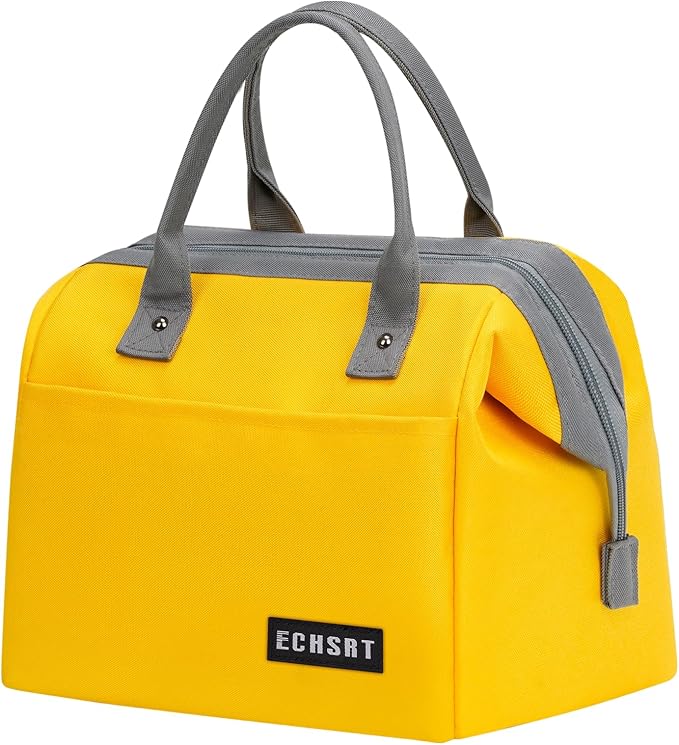 ECHSRT Large Insulated Lunch Bag for Women Men Leakproof Cooler Lunch Tote Bags for Work Travel Adult Thermal Lunchbox for Office -10L Yellow