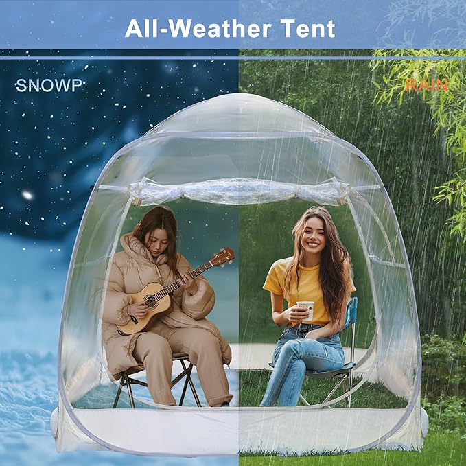 4 Person Rain Camping Sun Shelter, Outdoor Sports Bubble Instant Tent for Events Fishing Cheering (71”x 71”x 63”)
