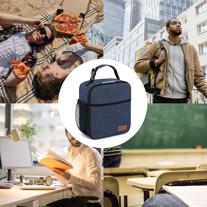 Femuar Lunch Box for Men Women Adults, Small Lunchbox for Work Picnic - Reusable Lunch bag Portable Lunch tote, Blue