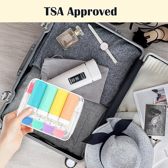 Redfly 17PCS Travel Bottles for Toiletries, TSA Approved Travel Size Containers,Silicone Leak Proof Containers Kit for Toiletries, Shampoo, Conditioner, Lotion & Creams Colorful