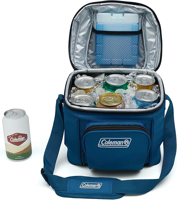 Coleman Chiller Insulated Soft Cooler, Leakproof 9/16/30 Can Cooler with 12+ Hour Ice Retention, Made with Recycled Materials, Great for Lunch, Camping, Beach, Pool, Sports, & More