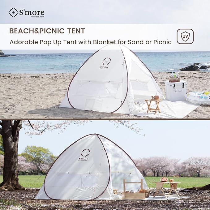 S'more Emergency Tent Shelter, Survival Tent for 2 Person, Lightweight and Portable Sun Shade Shelter, UFP 30+ Waterproof and Windproof Tent for Camping, Hiking, Backpacking and Outdoor Activities