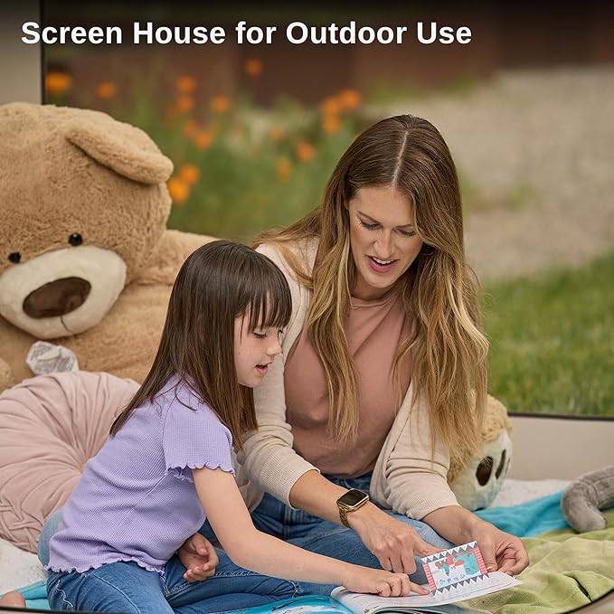 EAST OAK Screen House Tent Pop-Up, Portable Screen Room Canopy Instant Screen Tent 4 x 4 FT with Carry Bag for Patio, Backyard & Outdoor Activities, Beige