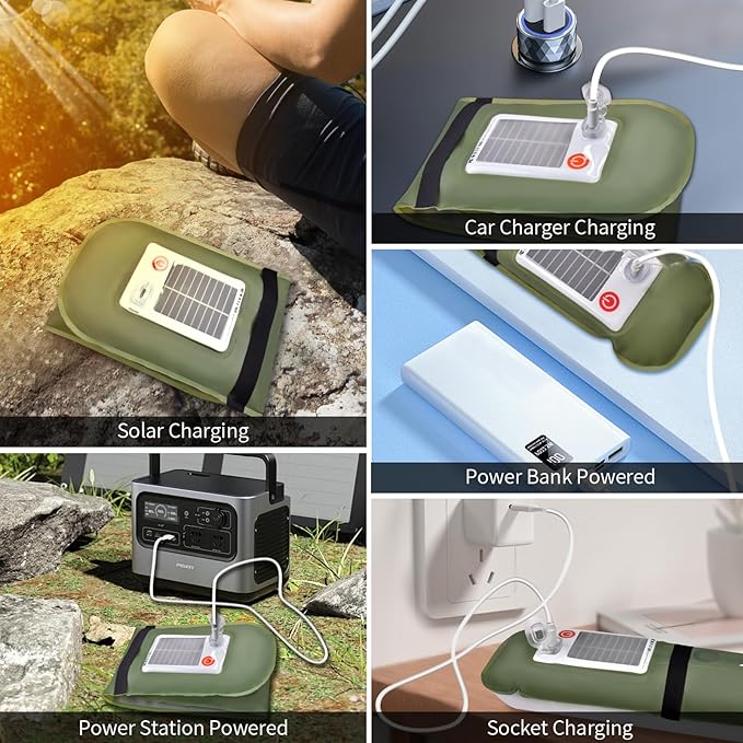 Inflatable Light Tube Video Light Stick, LED Solar Camping Light Portable and Foldable, USB Outdoor Photography Light，4 Types of Lighting