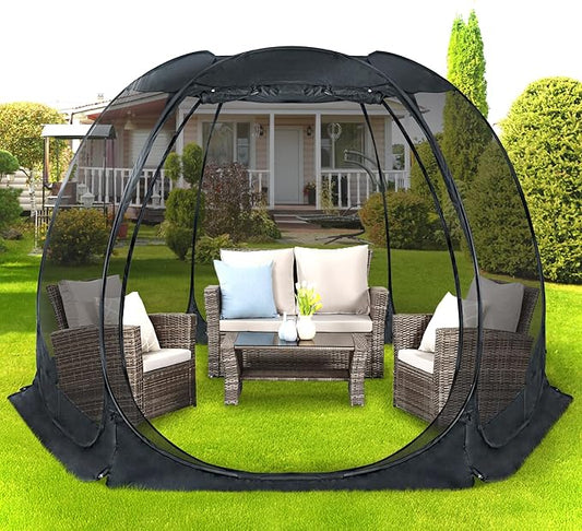 Alvantor Pop Up Screen Tent House Room Instant Outdoor Camping Canopy Sun Shelter Gazebo for Patio, Backyard & Deck, Privacy Tent(2-10 People, 8'x8' 10'x10' 12'x12')