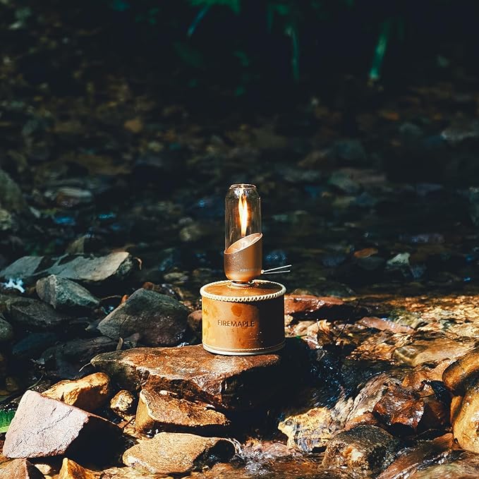 Fire Maple Orange Camping Light, Propane Lamp，Gas Lantern, Glass Lampshade & Windproof, NO Mantles Needed, Brightness Adjustable, Heating, Camping Atmosphere &Bright Flames