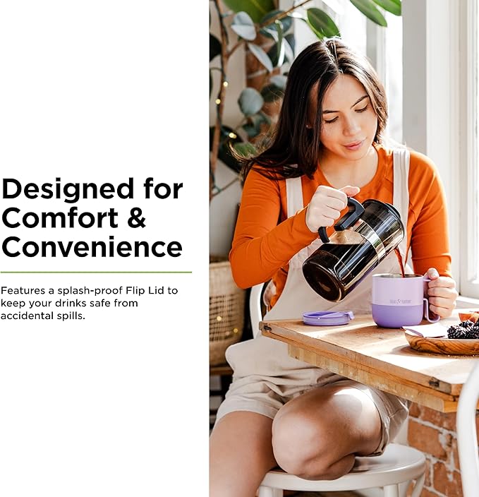 Klean Kanteen Rise Tumbler - Insulated Stainless Steel Tumbler w/ Flip Lid, 16 oz, Lilac