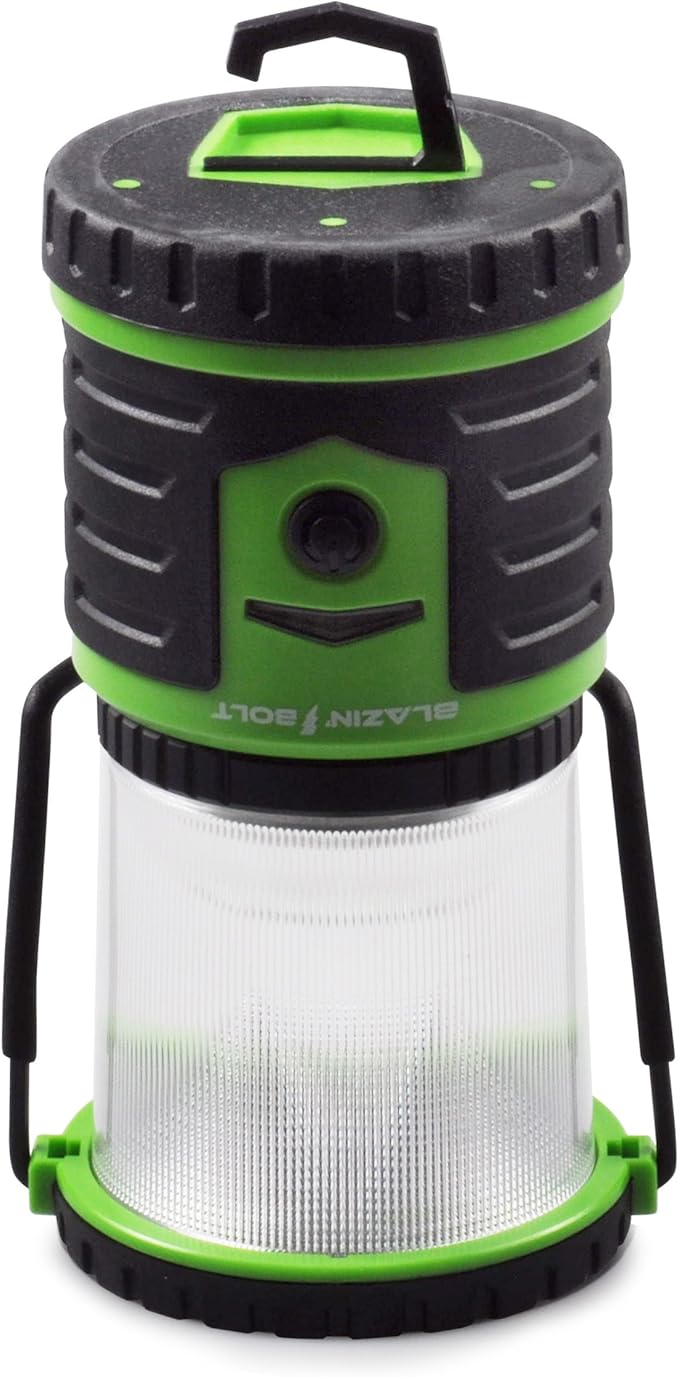 Blazin Bolt Rugged USB Rechargeable Lantern | 400 Lumen | 400 Hours of Light | 6000mAh Power Bank | 6 Modes | Camping, Emergency, Power Outage, Storm, Blizzard, Hurricane Survival
