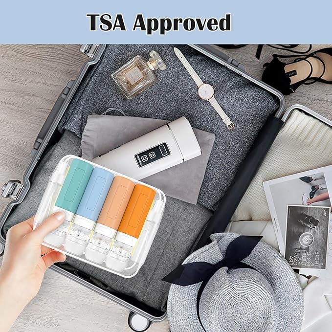 Redfly 17PCS Travel Bottles for Toiletries, TSA Approved Travel Size Containers, Leak Proof Travel Containers for Toiletries, Silicone Travel Kit for Shampoo, Conditioner, Lotion & Creams Multicolored