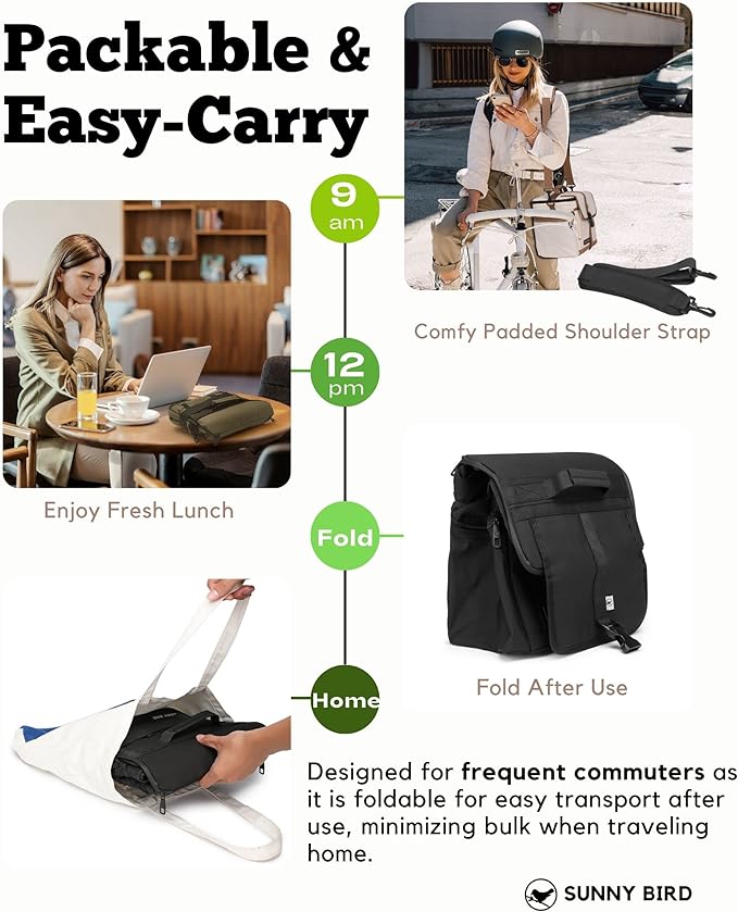 SUNNY BIRD Insulated Lunch Bag Tactical Lunch Box Cooler for Men and Women (Black)