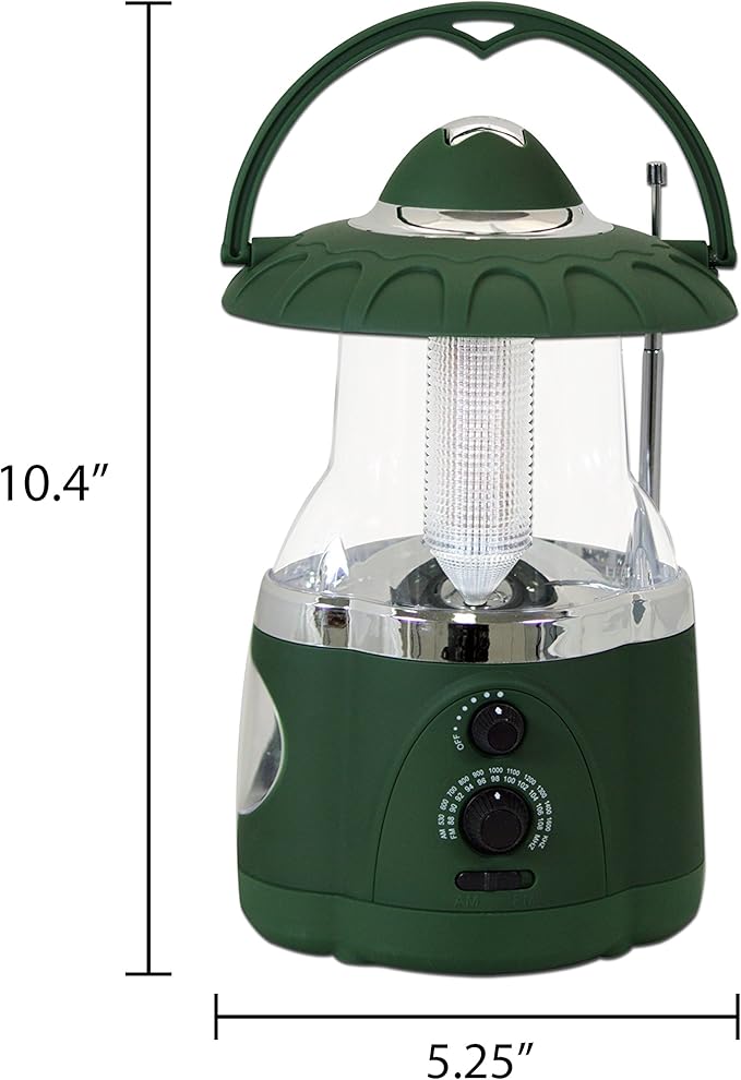 Multifunctional Radio Lantern and Emergency Flashlight, Battery Operated, 12 Bright Lantern LED's and 4 Bright Flashlight LED's, Hurricane Lantern by Northpoint