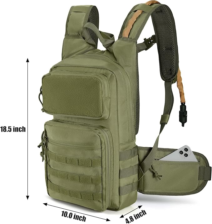 Tactical Hydration Pack Lightweight Insulation Water Backpack Molle Hydration Backpack for Hiking, Running, Cycling, Climbing, Hunting, Fishing
