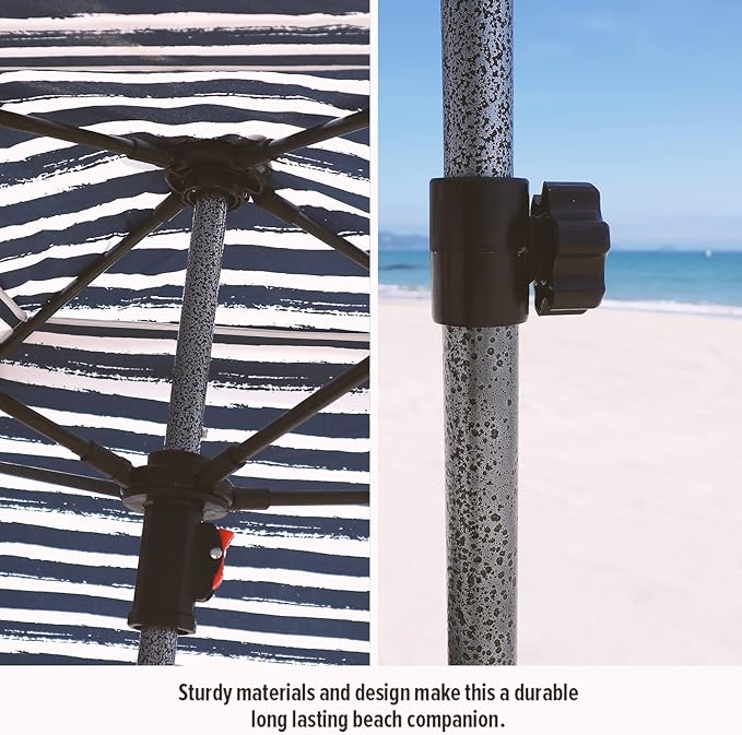 Qipi Beach Cabana - Easy to Set Up Canopy, Waterproof, Portable 6' x 6' Beach Shelter, Included Side Wall, Shade with UPF 50+ UV Protection, Ultimate Sun Umbrella - for Kids, Family & Friends