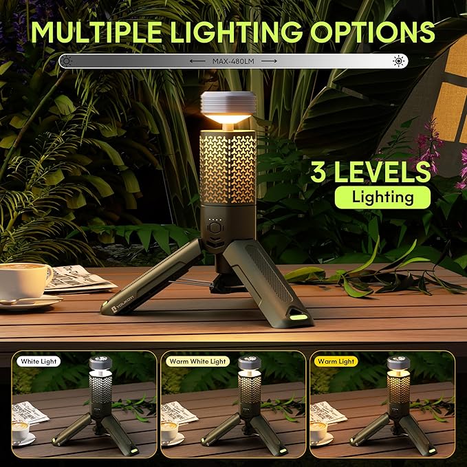 YOUKOYI Camping Light with Telescopic and Collapsible Portable Night Light 10500mAh Battery Magnetic Base Flash Light, IP67 Waterproof Lantern for Hiking Camping Adventure Emergency Lighting