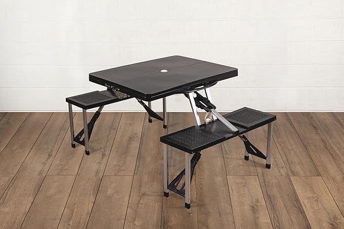 PICNIC TIME NFL Portable Soft Top Travel Table, Black