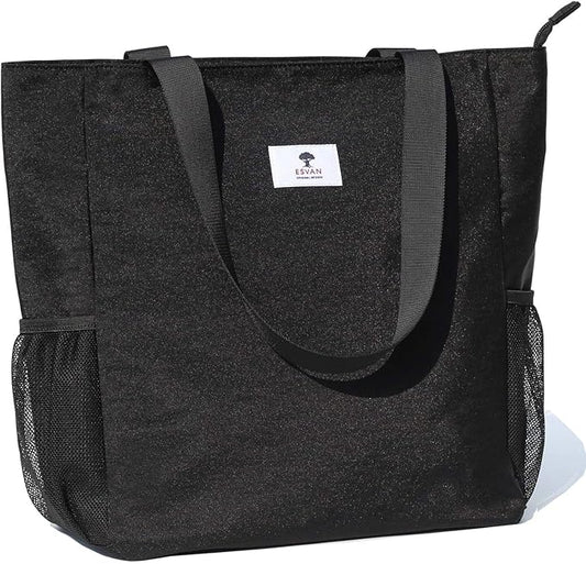 ESVAN Original Floral Water Resistant Large Tote Bag Shoulder Bag for Gym Beach Travel Daily Bags Upgraded