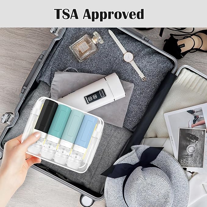 Redfly 17PCS Travel Bottles for Toiletries, TSA Approved Travel Size Containers, Leak Proof Travel Containers for Toiletries, Silicone Travel Kit for Shampoo, Conditioner, Lotion & Creams Gray