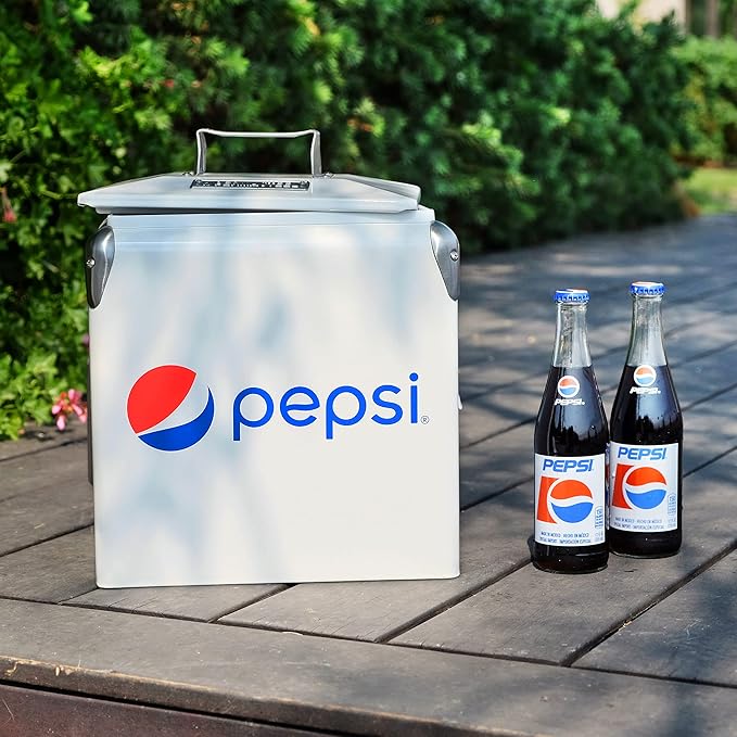Permasteel PS-A205-14PE-WT Picnic Cooler, 14 Quart, Pepsi White
