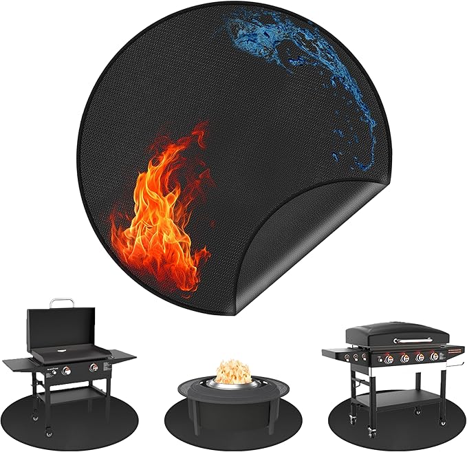 Fire Pit Mats for Under Fire Pit Compatible with Solo Stove Accessories Compatible with Solo Stove, 3-Layer Fireproof Under Grill Mats for Outdoor Grill to Protect The Deck, Patio, 58.5in