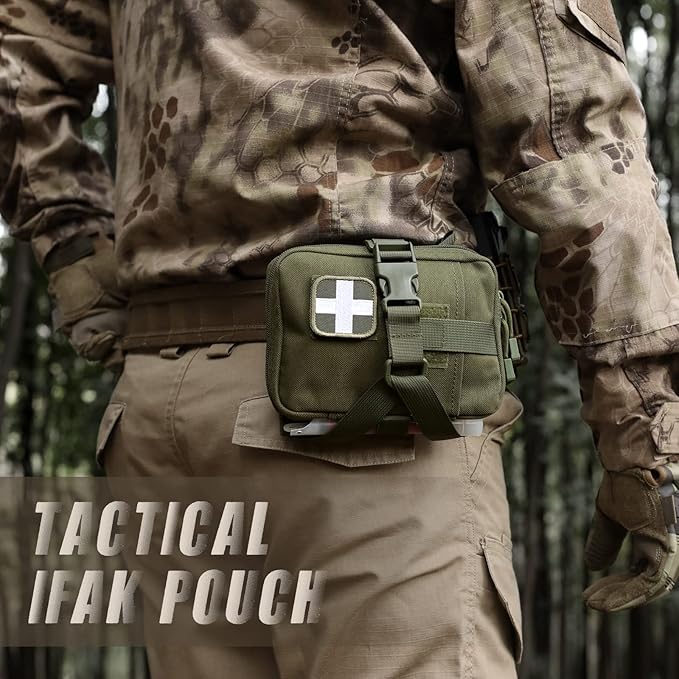 Tactical EMT Pouch, Rip Away Molle Medical Pouches IFAK Tear-Away First Aid Kit Emergency Survival Bag for Travel Outdoor Hiking