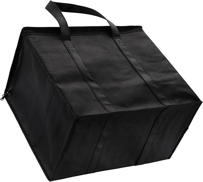 NZ home Insulated Cooler Bag and Food Warmer (XL Plus, 2 Pack) for Delivery & Grocery Shopping with Zippered Top, Black