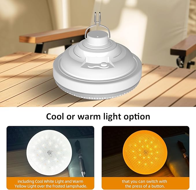 Rechargeable Camping Light 5200mAh Camping Lights and Lanterns Rechar Tent Light Night Market Lights for Tent,White