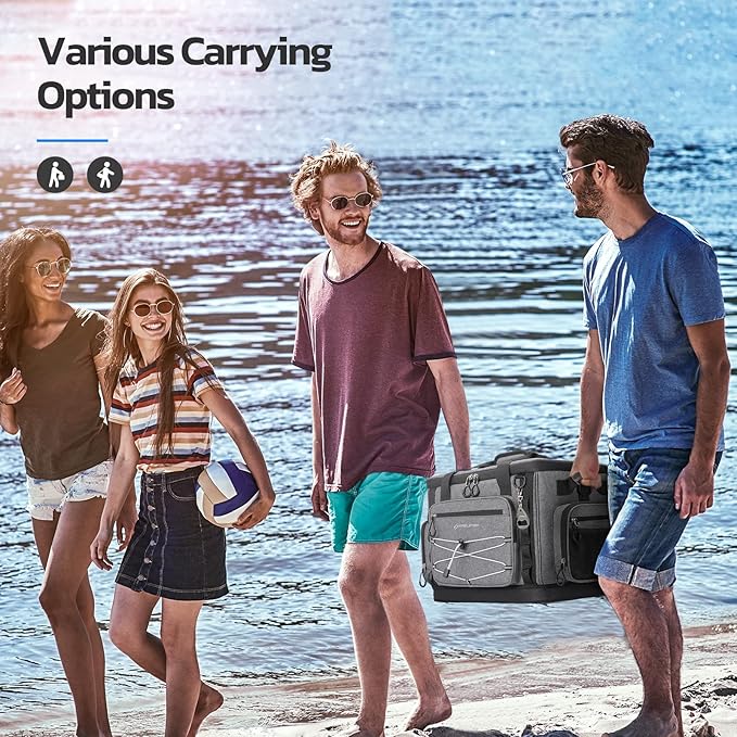 Maelstrom Soft Sided Cooler Bag, 30/40 Can Collapsible Insulated Ice Chest, Large Leakproof Camping & Travel Cooler for Kayaking & Beach