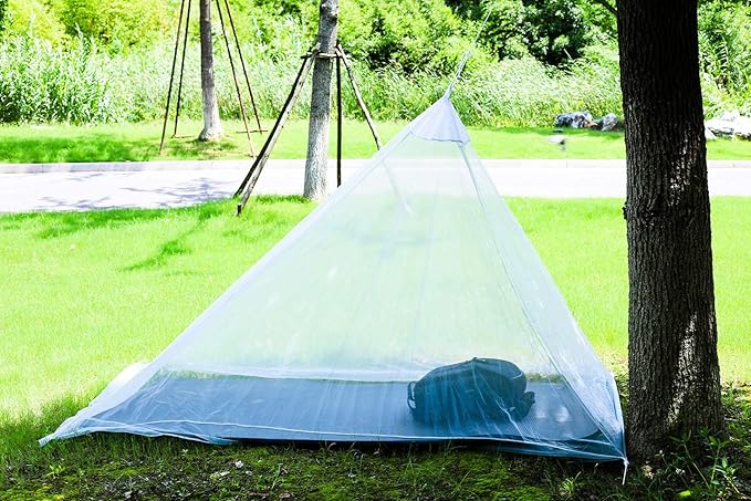 No-See-Ums Camping Mosquito Net Bed Compact and Ultra-Light for Travel，Finest Holes Mesh 2000 Noseeum Netting for Camping and Hiking, Without Sleeping Mat