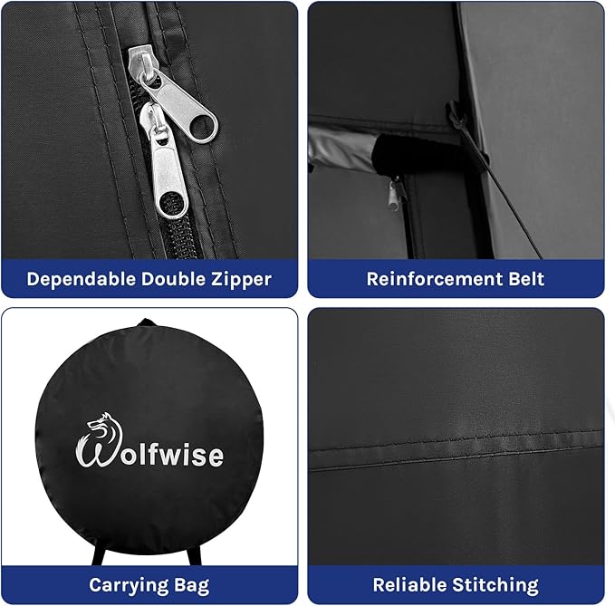 WolfWise Pop Up Privacy Shower Tent Portable Outdoor Sun Shelter Camp Toilet Changing Dressing Room