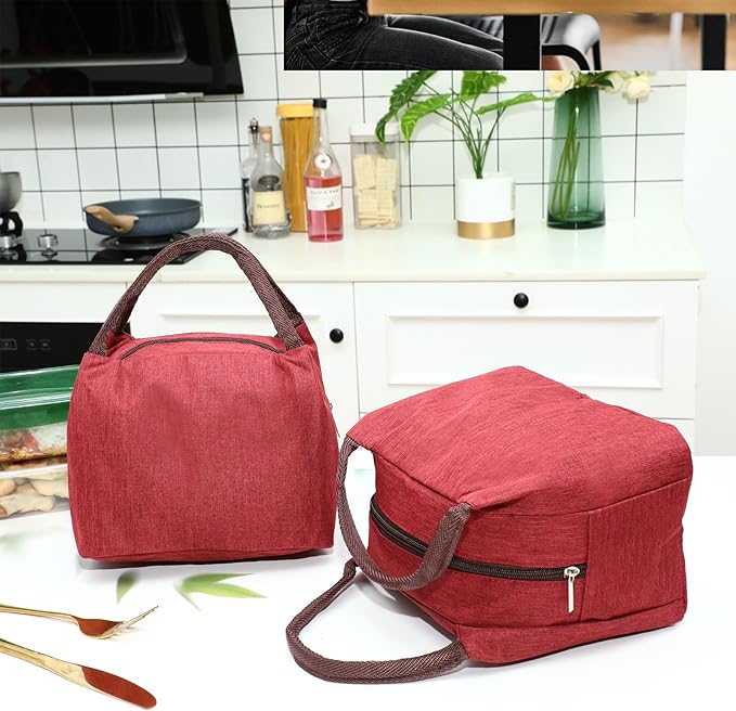 Chunful 12 Pcs Lunch Bags Bulk Insulated Reusable Lunch Bags Pouch with Aluminum for Women Adult School Office Work Employees