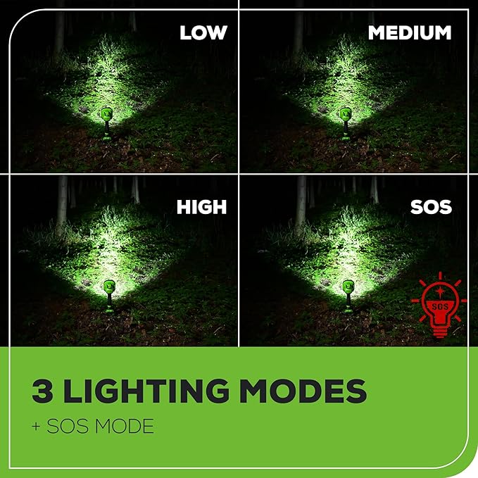Greenworks 24V LED Handheld Spotlight with 765 Yard Distance, Cordless 3000 Lumen Work Light with 2Ah Battery and Charger