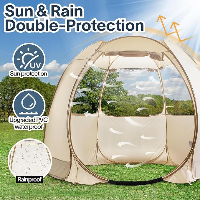 Alvantor Screen House Gazebo, 6-10-15 Person Pop Up Igloo Screened Canopy Tent with Mosquito Netting Sides, Instant UV Resistant Sun Shelter for Garden, Patio, Backyard