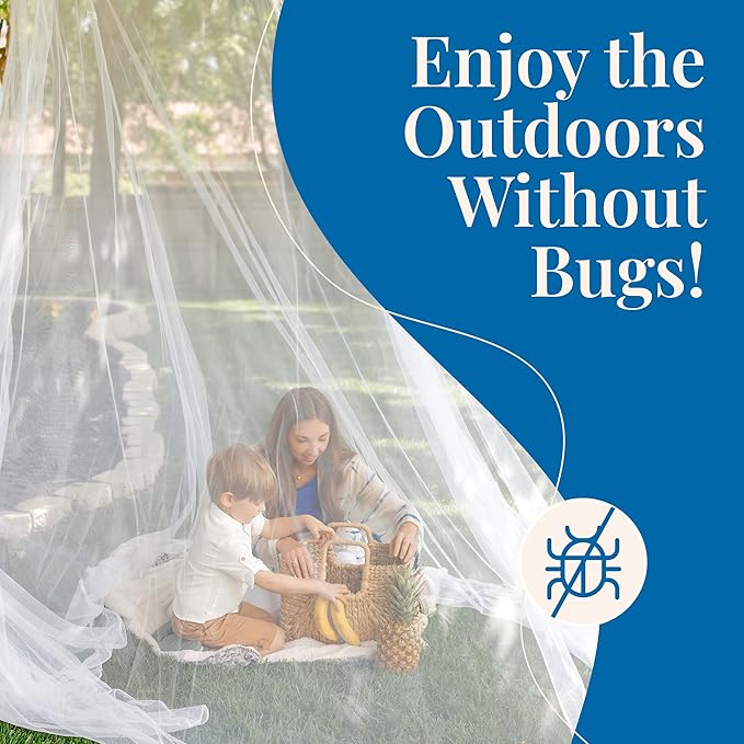 Mosquito Netting for Bed, Extra Large Mosquito Net Covers Single to California King Size Beds, Bug Net for Camping, Crib Canopy, Premium Quality for Indoor Outdoor Use and Travel