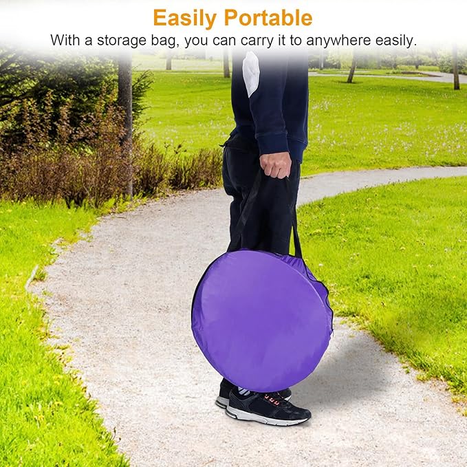 Pop Up Beach Tent for 2-3 Person, UPF50+ Anti-UV Sun Shelter w/Storage Bag, Portable Waterproof Instant Sun Shade Canopy for Outdoor Beach Camping Hiking Travel Family, Purple