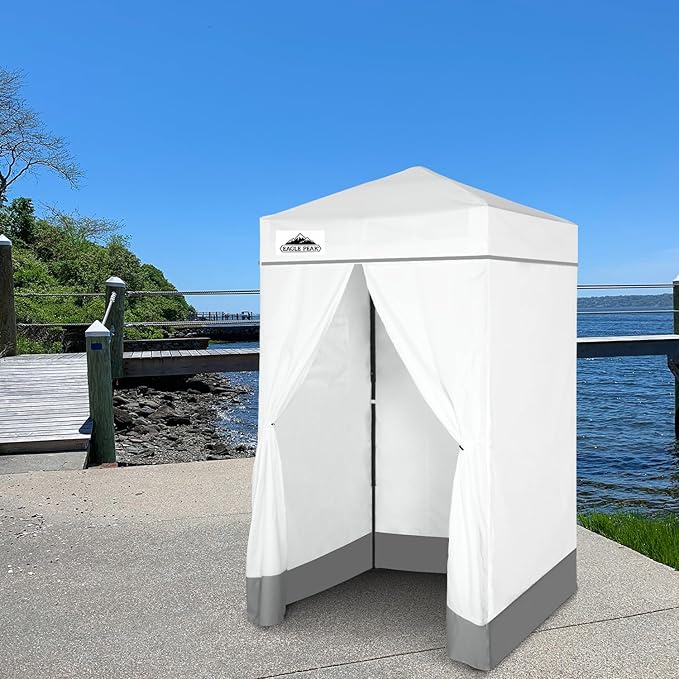 EAGLE PEAK Flex Ultra Compact 4x4 Pop-up Canopy, Sun Shelter, Changing Room, Portable Privacy Canopy Cabana for Pool, Fashion Photoshoots, or Camping, 4x4 ft, White