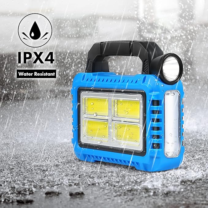 4 Pack Solar Lantern, LED Flashlight for Power Outages, Portable Camping Essentials Lights, Rechargeable Battery Powered Tent Lights for Emergency, Hurricane, Survival Kits, Operated Lamp
