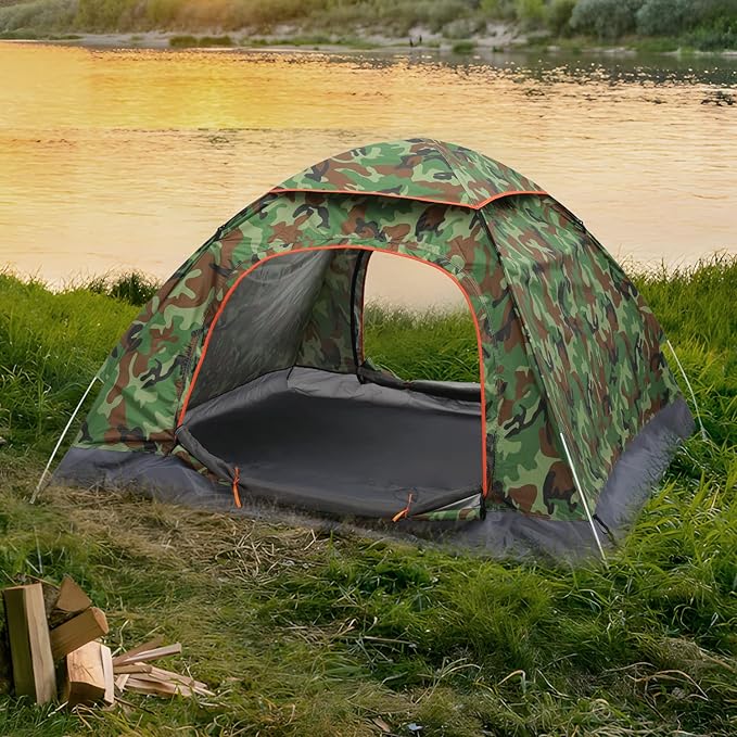 MoNiBloom 2 Person Dome Tent with Skylight, Ultralight Carry Family Tent Easy Set Up and Backpacking Tent with Lightweight Aluminum Alloy Frame for Adults Camping Hiking Outdoor Festivals, Blue